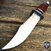 10.5" Stainless Steel Survival Skinning Hunting Knife Wood Bowie Camping