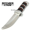 10" STAINLESS STEEL WOOD HANDLE HUNTING KNIFE Survival Skinning Bowie Camping