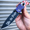 8" AMERICAN FLAG Tactical Spring OPEN Assisted Folding Rescue Knife