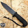 12" BLACK HUNTING SURVIVAL FIXED BLADE MACHETE TACTICAL Rambo Knife