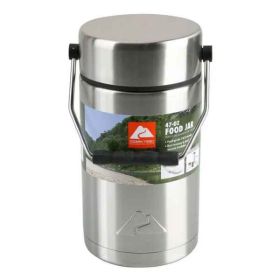 Ozark Trail 47oz Vacuum-sealed Stainless Steel Food Jar With 2 Plastic storage containers