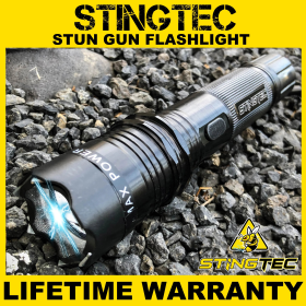 3PC METAL STINGTEC Stun Guns 230 Million Volt Rechargeable LED Flashlight