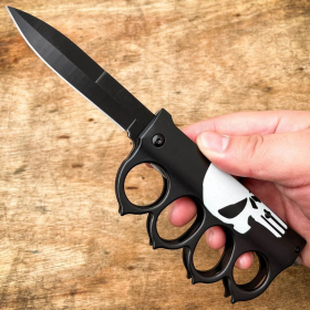 Tactical Trench Assisted Knife (Option: Black Skull)