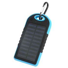 10000mAh Portable Fast Charging Power Bank USB Solar Charging with Flashlight For iPhone Xiaomi Android (Color: Blue)