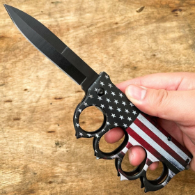 Tactical Trench Assisted Knife (Option: US Flag)