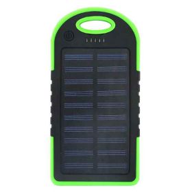 10000mAh Portable Fast Charging Power Bank USB Solar Charging with Flashlight For iPhone Xiaomi Android (Color: Green)