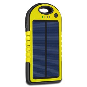 10000mAh Portable Fast Charging Power Bank USB Solar Charging with Flashlight For iPhone Xiaomi Android (Color: Yellow)